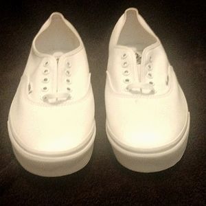 White low top Vans size 14